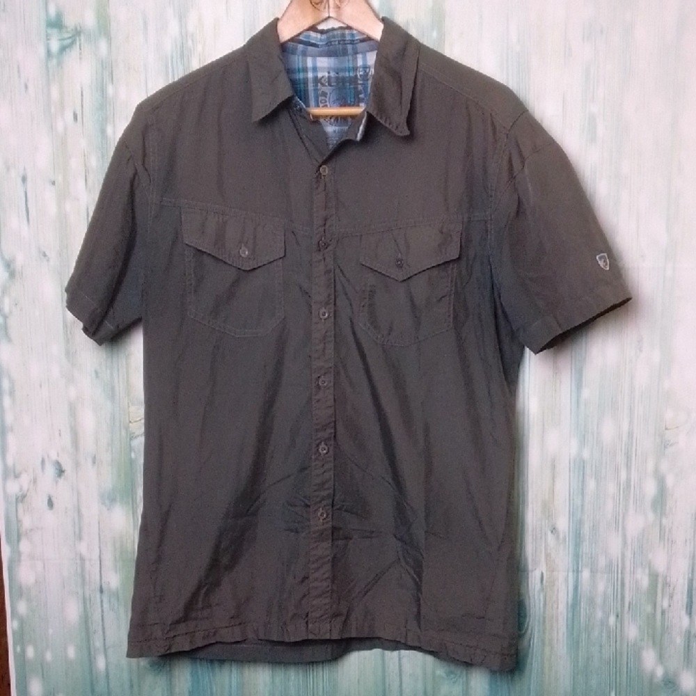 Kuhl Eluxur Short Sleeve Button Down Medium Gray